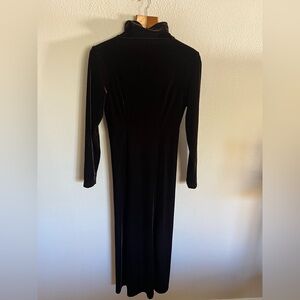 Vintage Moda International BROWN VELVET High Neck Maxi Dress Size XS